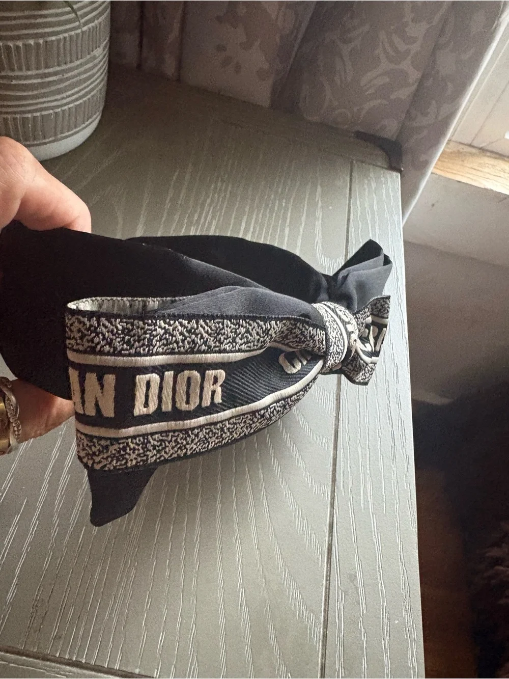 FASHION  Black Logo Bow Headband